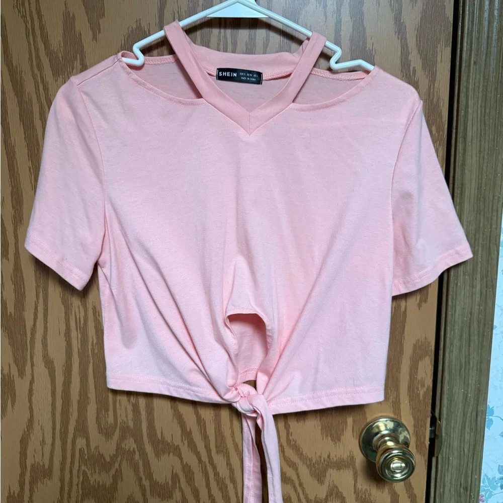 Pink Tie-Front Women Top - Picture 1 of 1